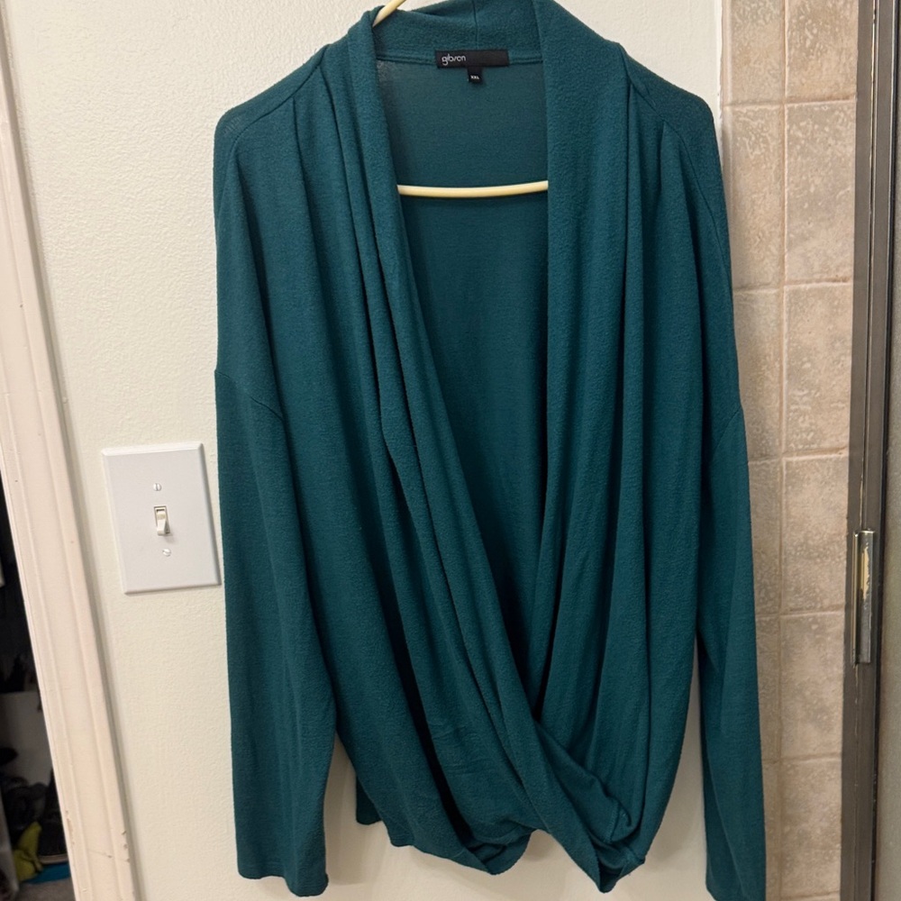 Gibson Women's Deep Teal Cowl Neck Sweater